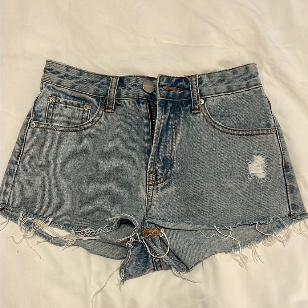 Superdown Blue Jean Shorts Distressed Cut-Off
